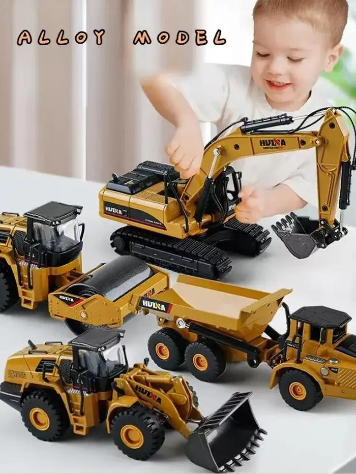 Pelle en alliage moulé sous pression, échelle 1/50, voiture jouet pour enfants garçons, camion d'ingénierie, chariot élévateur, grue, camion à benne basculante, jouets pour enfants, cadeau