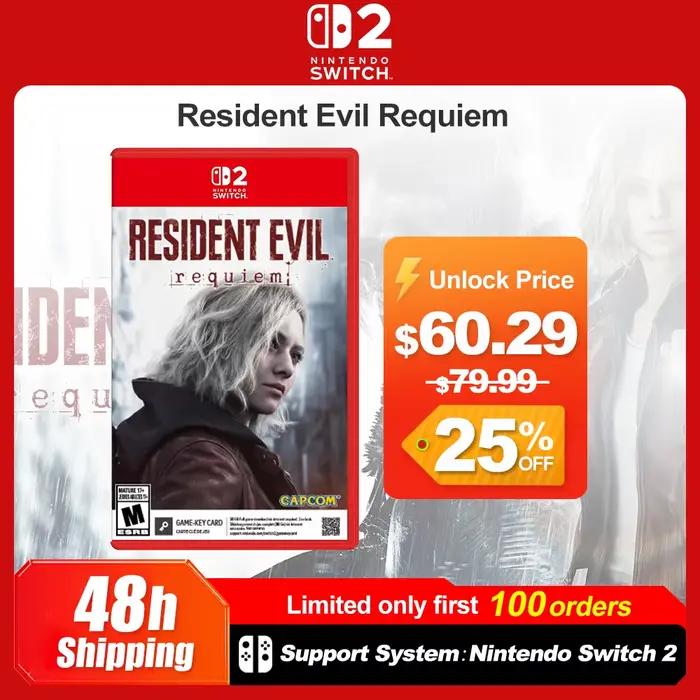 Resident Evil Requiem Nintendo Switch 2 jeux, offres de jeux, 100% neuf, jeu physique original, jeu de tir à l'action pour NS2