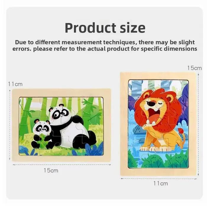 12 pièces bébé en bois 3D Puzzle dessin animé Animal dinosaure Intelligence Puzzle en bois jeu de Puzzle jouets éducatifs pour les enfants