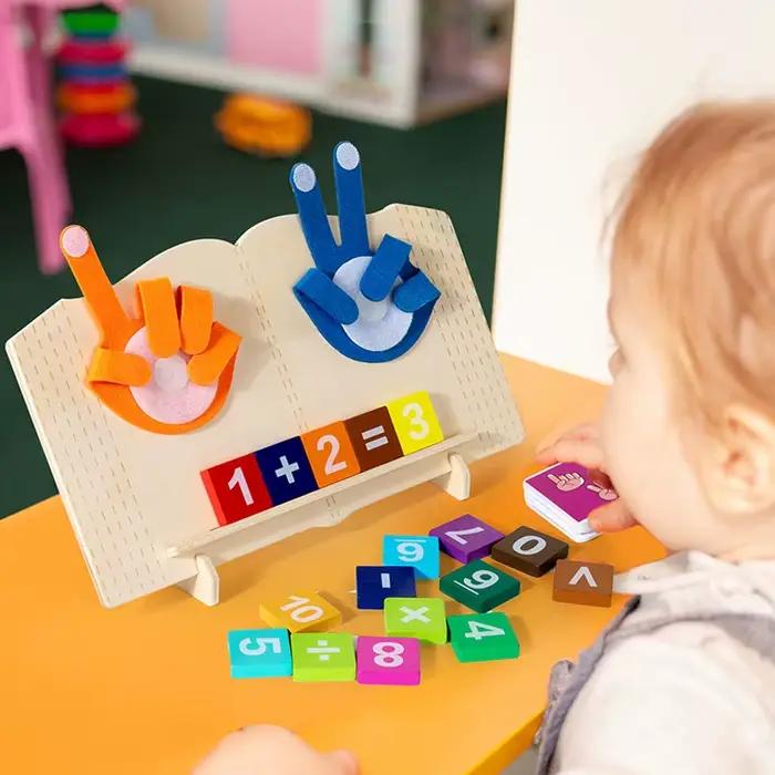 Jouets mathématiques Montessori en bois pour tout-petits, jouet arithmétique au doigt, comptage, éducation précoce, jeu d'apprentissage pour enfants, Intelligence