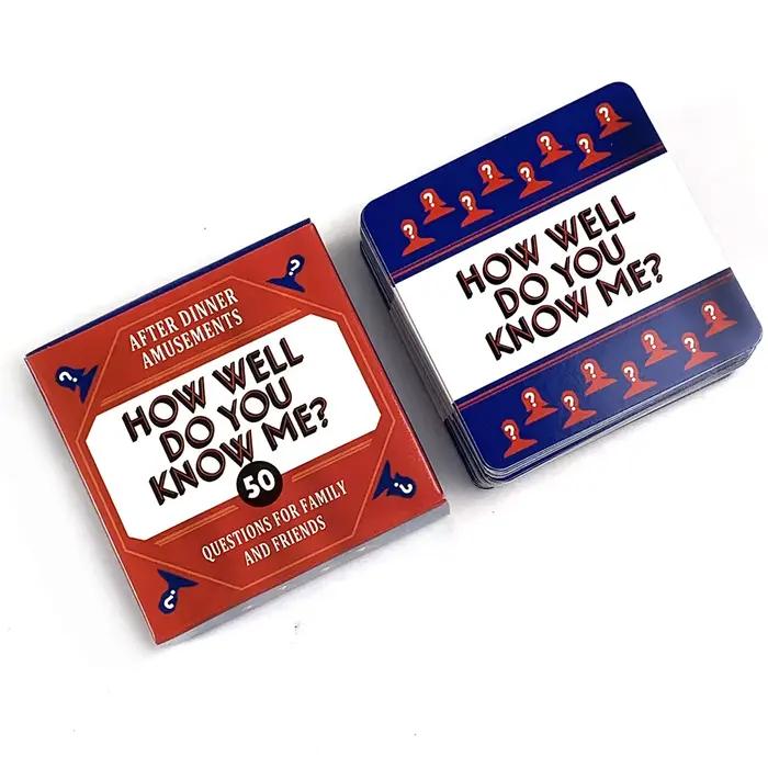Mini carte de jeu - Comment bien me connaissez? - Jeu de société