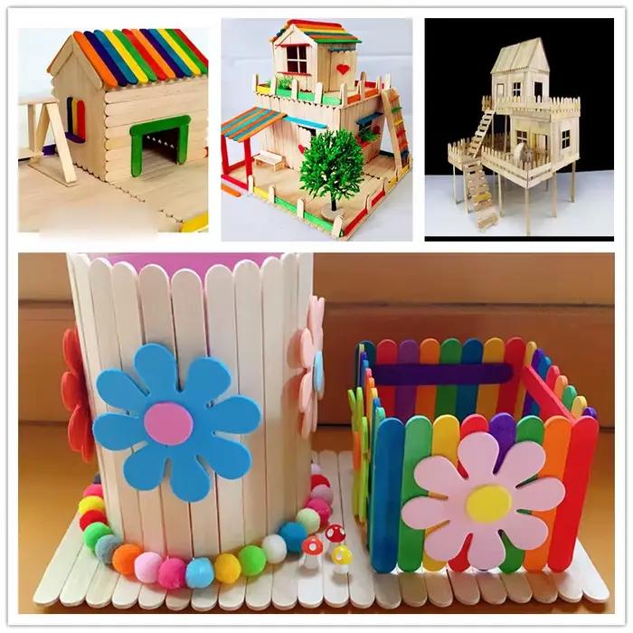 Bâtonnets de sucettes glacées 50 pièces, bâtonnets en bois pour artisanat, bâtonnets de crème glacée, bâtonnets de glaces, outils naturels pour gâteaux, bricolage, travaux manuels pour enfants, artisa