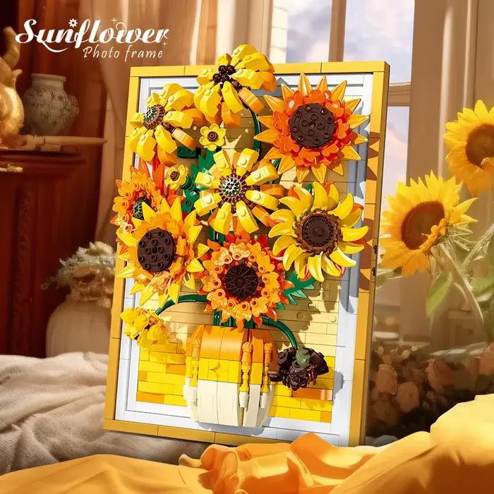 Van Gogh tournesols 3D bricolage cadre de Puzzle blocs de construction Kit pour adultes