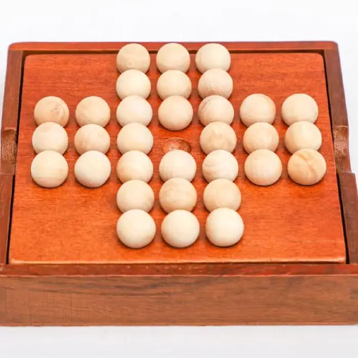 1 jeu de solitaire classique en bois, jeu de société éducatif pour enfants