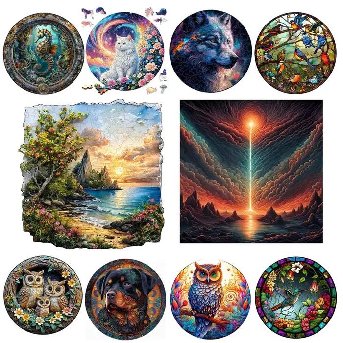 Puzzle circulaire unique en bois pour adultes et enfants
