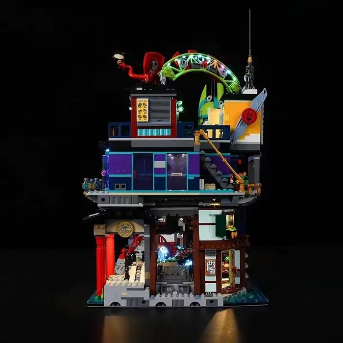 Jeu de lumières LED pour 71799 Ninjago City Markets compatible 90050 (lumière LED uniquement, non inclus les briques modèles)