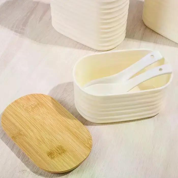 Pots de conservation alimentaire en bois avec couvercle hermétique pour rangement efficace et décoration de cuisine occasions spéciales cadeau original