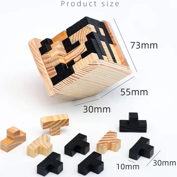 Puzzle Cube 3D Luban, jouet éducatif créatif en bois