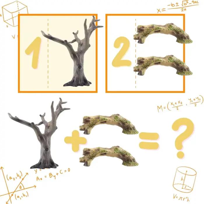 Toymany Simulation 3 pièces arbre accessoire modèle Animal jouet Mini Figurines poupées Action Figurines jouets enfants cadeau gâteau décoration