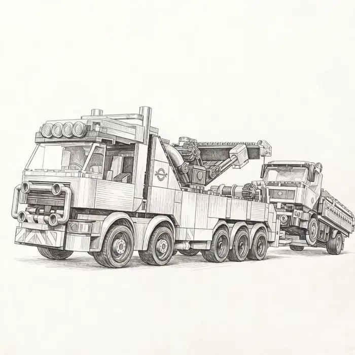 Ensemble de briques de construction MOC Camion grue lourd 1280 pièces Nouveauté 2026