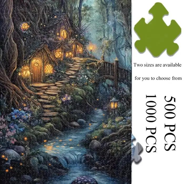 Puzzle Paysage Forêt Fantastique 1000 Pièces, Décoration Maison, Jeux de Puzzle pour Adultes, Amusement en Famille, Puzzles au Sol, Jouets Éducatifs pour Enfants