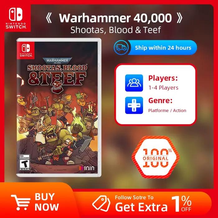Jeu Nintendo Switch Warhammer 40,000: Luminotas, Blood Teef, Cartouche fongique, Jeux