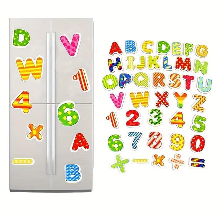 Lettres magnétiques réfrigérateur blanches pour apprendre l'alphabet et les chiffres en famille occasions spéciales enfants éducation ludique originalités à offrir