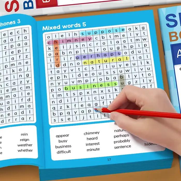 Cahier de exercices de recherche de mots avancés, jeux de recherche de mots cachés stimulants pour adolescents, livre d'apprentissage de l'anglais pour l'école à domicile