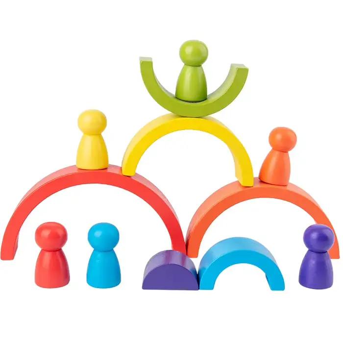 Jouet arc-en-ciel en bois pour enfants