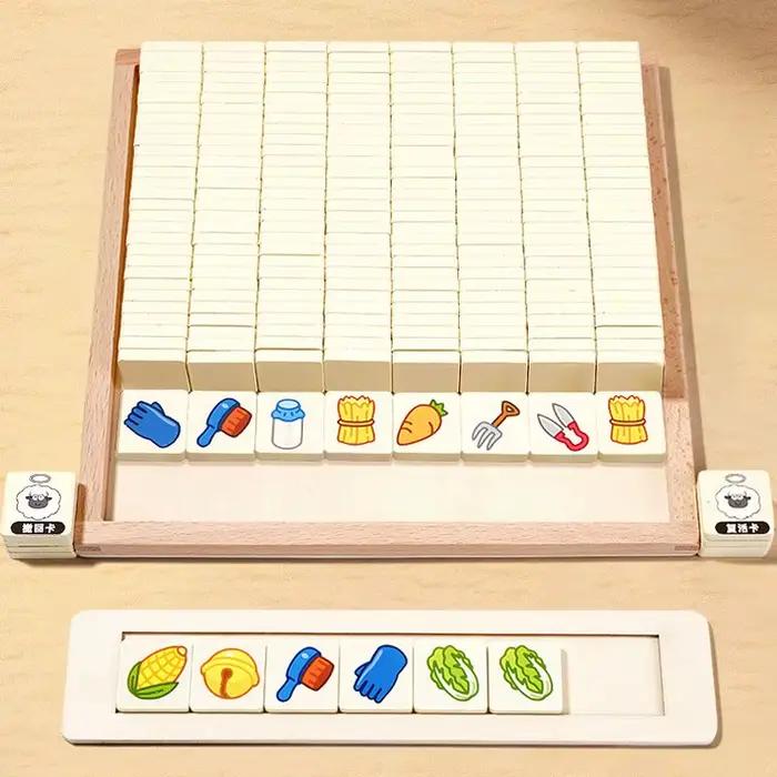 Puzzle La Moutonnette avec plateau en bois – Jeu de société éducatif d'apprentissage et d'association – Puzzle multijoueur pour l'éveil à la pensée et l'interaction familiale