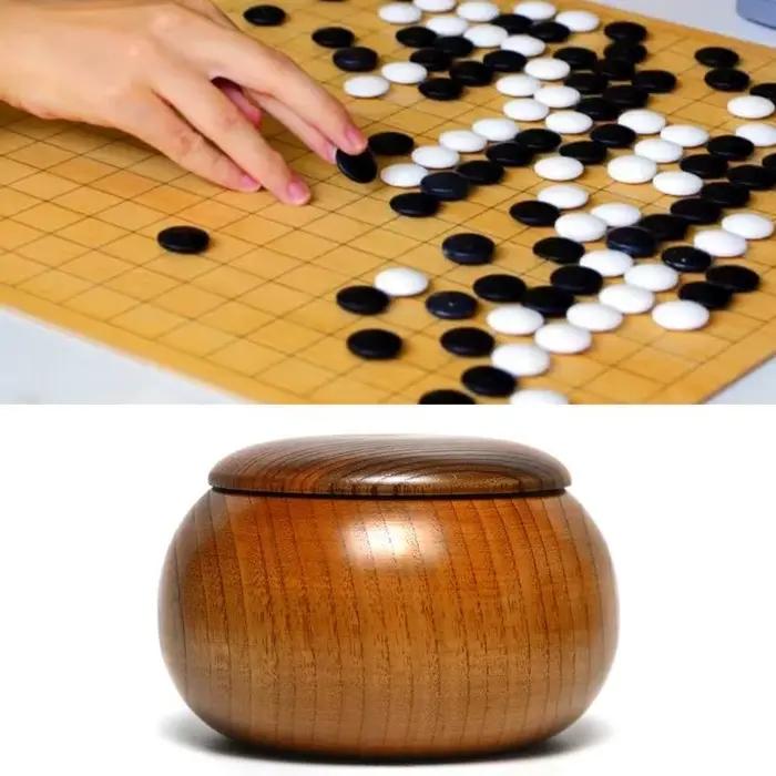 Pierres et coupelles de jeu de Go Baduk bois pour enfants et adultes occasions de jeu et cadeaux stratégiques