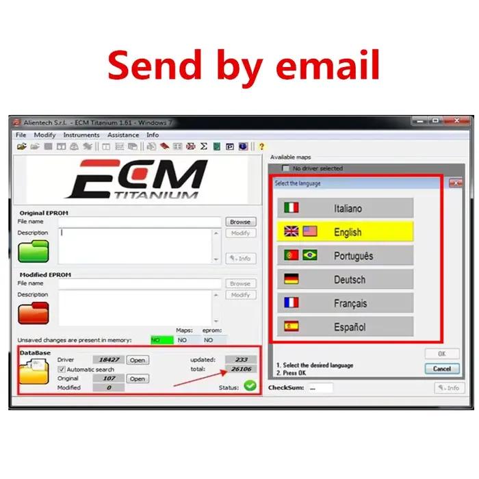 2026 Hot! ECM TITANIUM 1.61 avec plus de 26000 pilotes, ECM 18259+ pilotes pour outil ECU, envoi par lien ou CD ou USB, Windows 7/8/10