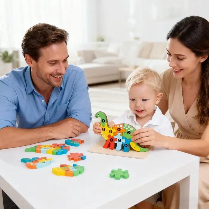 Puzzles en bois 3D animaux de dessin animé éducatifs apprentissage précoce Cognition Intelligence jeu de Puzzle pour