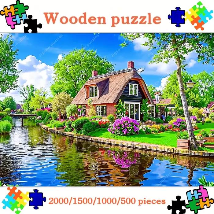 2000/1500/1000/500 pièces Puzzles en bois pour adultes-couleurs mélangées décor de bureau à domicile