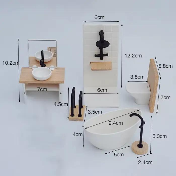 1/12 maison de poupée Simulation lavabo baignoire toilette modèle