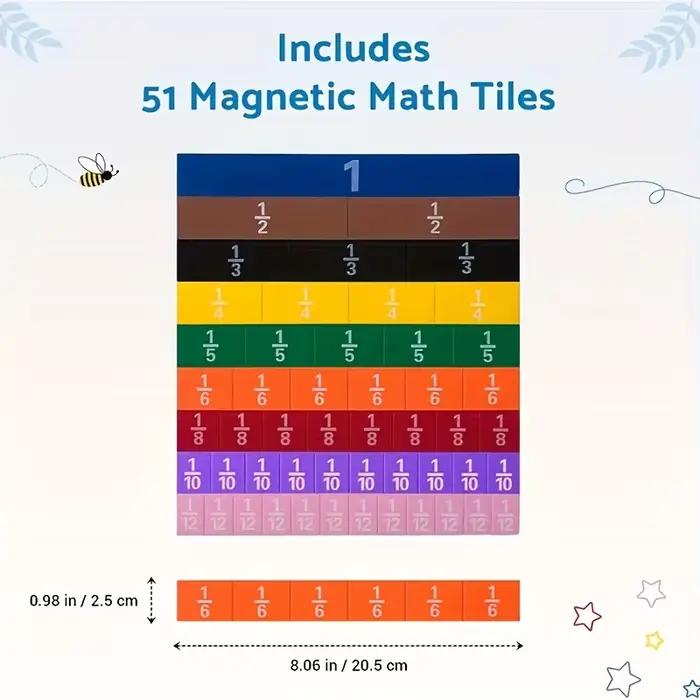 Jouet Mathématique à Fraction Magnétique pour Enfant