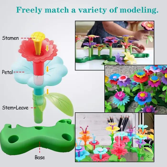 Jouets de construction de jardin de fleurs pour les filles