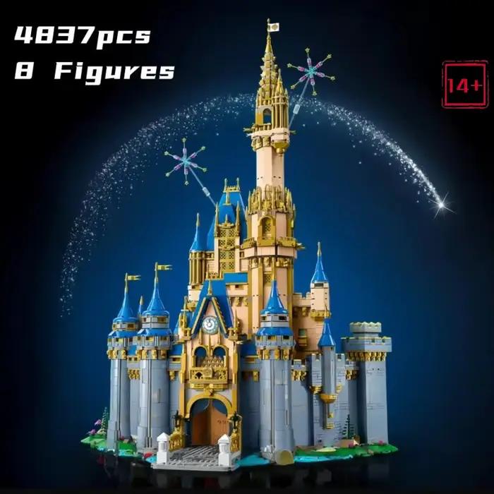 4837 pièces Blocs de construction Disney Castle and Grounds, haute difficulté, briques d'assemblage pour adultes, modèle de construction de films, jouet pour adultes, cadeau