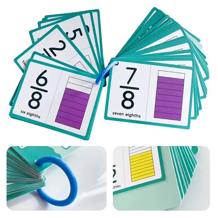 Cartes flash de chiffres de fraction pour l'école primaire