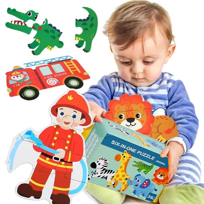Puzzle en bois Montessori, jouets pour bébés de 1, 2 ou 3 ans, jeux assortis en forme d'alphabet et de chiffres, jouets éducatifs précoces pour enfants
