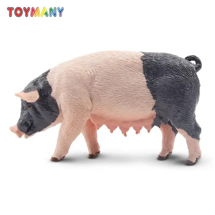 Toymany Simulation maman Pietrain cochon ferme modèle Animal jouet Mini Figurines poupées Action Figurines jouets enfants cadeau