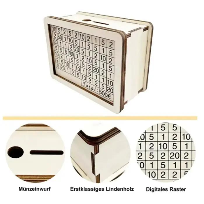 Nouvelle tirelire en bois faite à la main