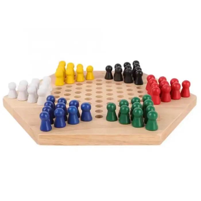 Jeu de dames chinoises en bois pour enfant