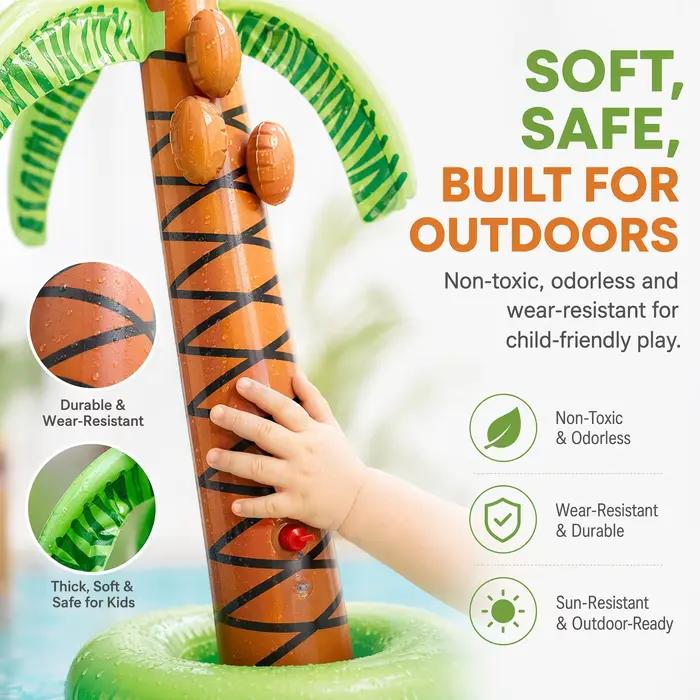 Jouet arroseur gonflable en forme de palmier Wonflex, jeu d'arrosage extérieur pour enfants, famille, été, piscine, plage, jardin, fête