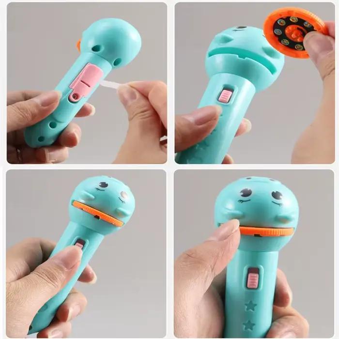 Nouveauté pour enfants petit jouet lampe de poche de Projection lumineuse bébé éducation précoce dessin animé motif amusant kaléidoscope cadeau de vacances