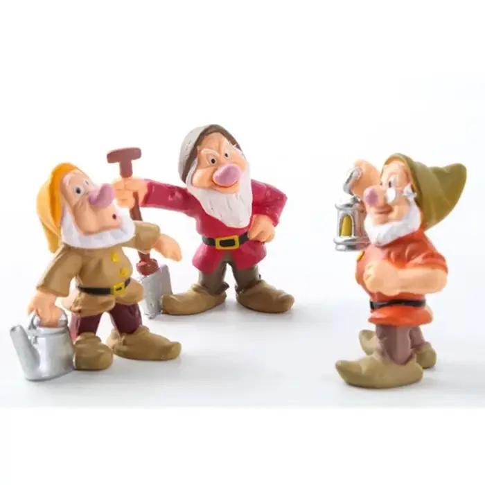 Ensemble de figurines de princesse Disney Blanche-Neige, 8 pièces, modèle de poupée de dessin animé mignon, décoration de bureau, jouet de jeu compatible avec les principales marques