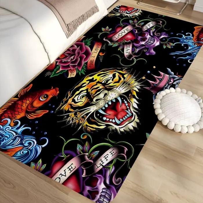 E-Ed h-hardy tatouage tigre jeu Film longs tapis Style nordique maison paillasson salle de bain-toilettes tapis chambre chevet zone tapis