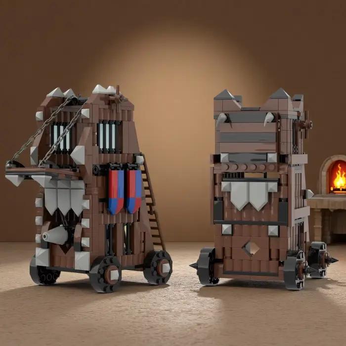 Ensembles de blocs de construction, modèles de blocs de construction de la Tour de siège et de la Tour de surveillance, jouets de construction pour garçons, surprises cadeaux de vacances