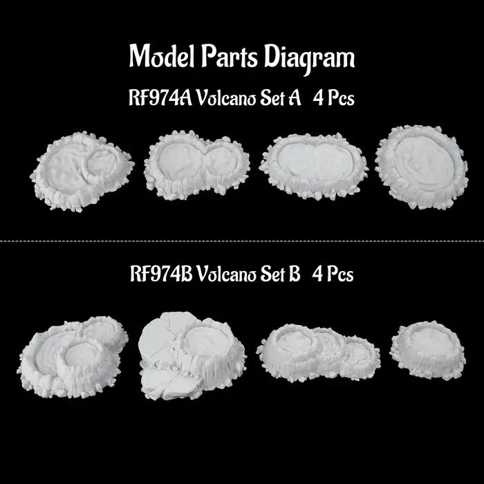Ensemble de terrain de jeu de rôle volcanique