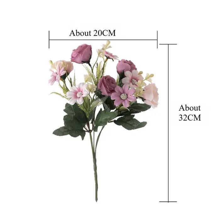 Bouquet de roses de 12,5 pouces, fleurs de mariée à main, arrière-plan Floral, décoration de mariage, décoration de maison, accessoires de photographie