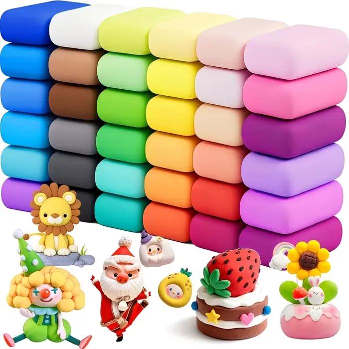 Argile séchée à l'air - Ensemble de 36 couleurs d'argile à modeler DIY