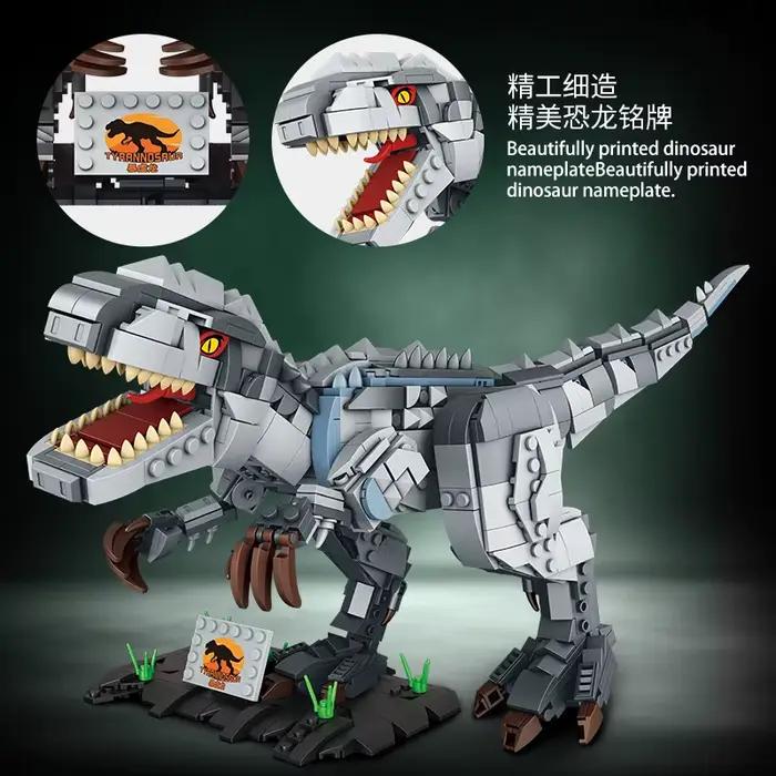 Jouet de construction de dinosaures créatifs pour garçons – Kit de modèles T-Rex et Indominus Rex