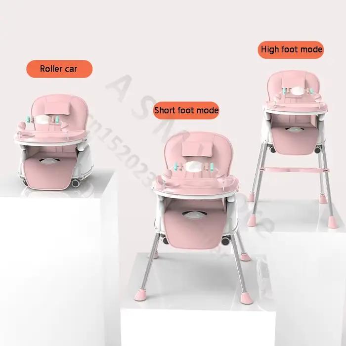 Chaise haute pliante pour bébé multifonctionnelle siège d'appoint réglable en hauteur pour nourrissons et jeunes enfants occasions spéciales et quotidienne