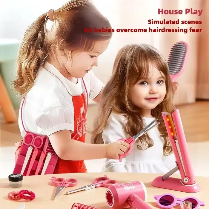 Jouets de maquillage, Kit de Simulation de coupe de cheveux, sèche-cheveux pour enfants, jeu de rôle, jouets éducatifs pour filles, cadeaux pour enfants