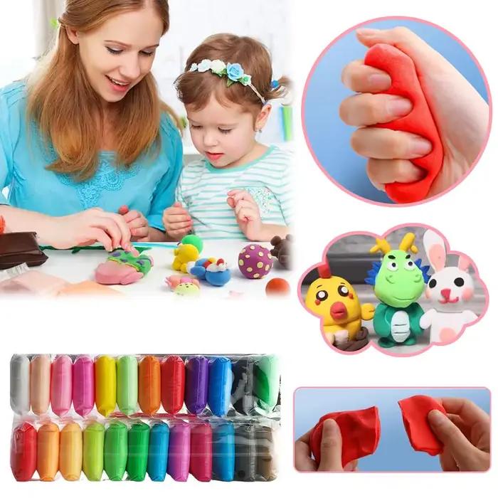 Kit d'argile magique à séchage à l'air, jouet de modelage non toxique pour enfants et tout-petits, couleurs vibrantes avec outils de luxe, projets artistiques créatifs