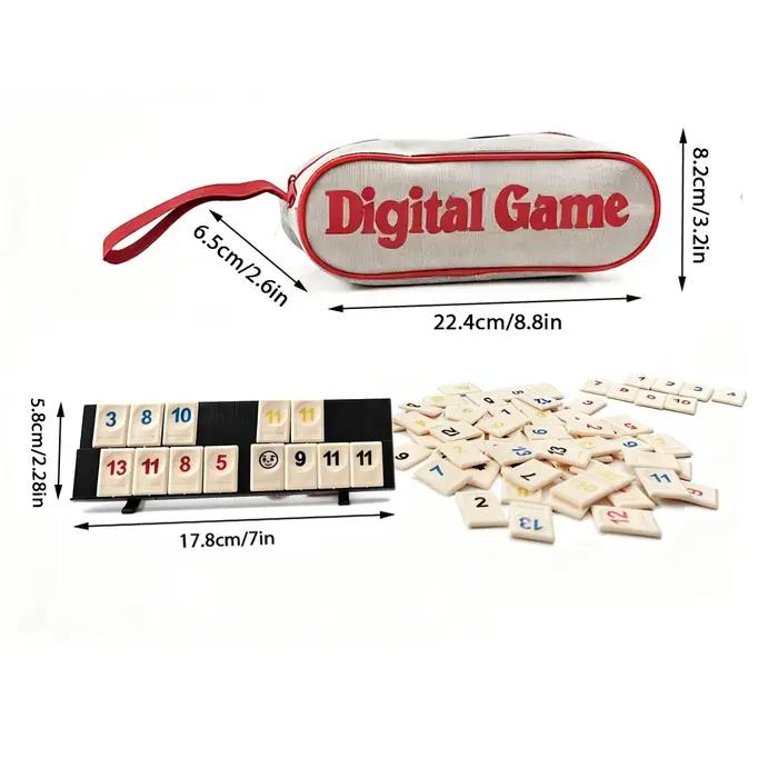 Jeu de Mahjong Numéroté 106 Tuiles Rummy