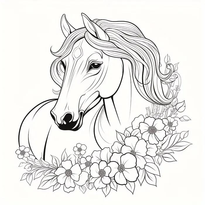 28 pages beau livre de coloriage du monde des chevaux pour la réduction du stress des adultes |   Livre de coloriage pour soulager le stress et réduire l'humeur