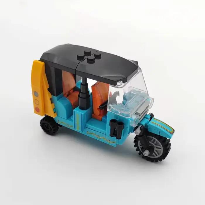 Ville moto à trois roues modèle MOC blocs de construction véhicule briques techniques cadeaux d'anniversaire jouets