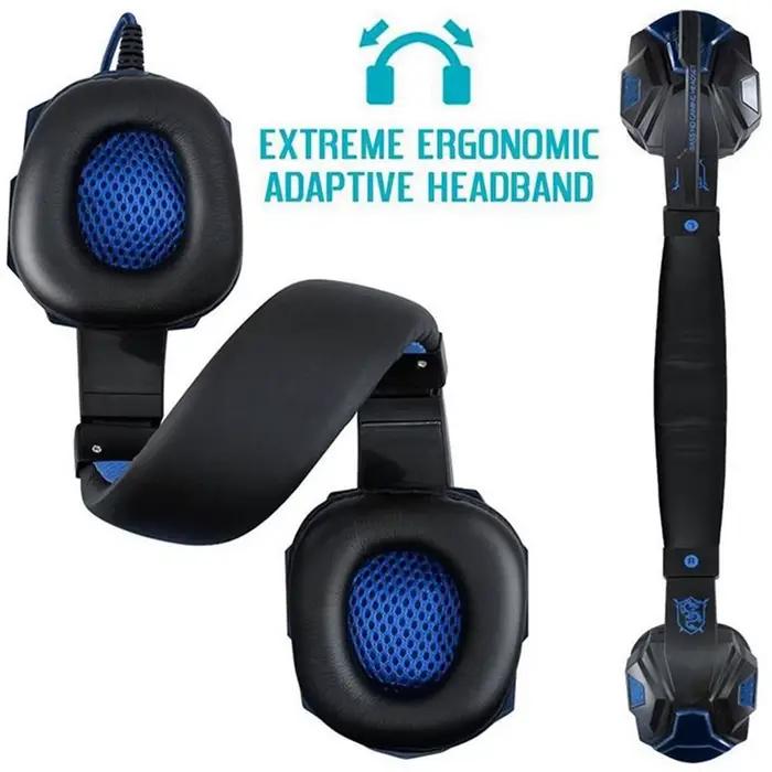 Écouteurs filaires 3.5mm, casque de jeu, écouteurs de musique pour ordinateur avec micro, casque stéréo, son surround virtuel, lumière LED, pour joueur