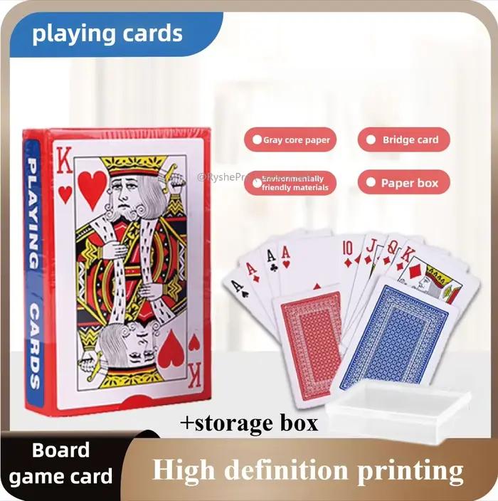 Cartes à jouer pour poker, index standard, revêtement plastique, pour Blackjack wald chre Canasta, de qualité casino, bleu et rouge